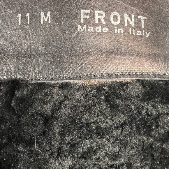 Bally’s Black Leather Black Shearling Lined Tall Block Heel Boots Size 11 - Picture 7 of 15